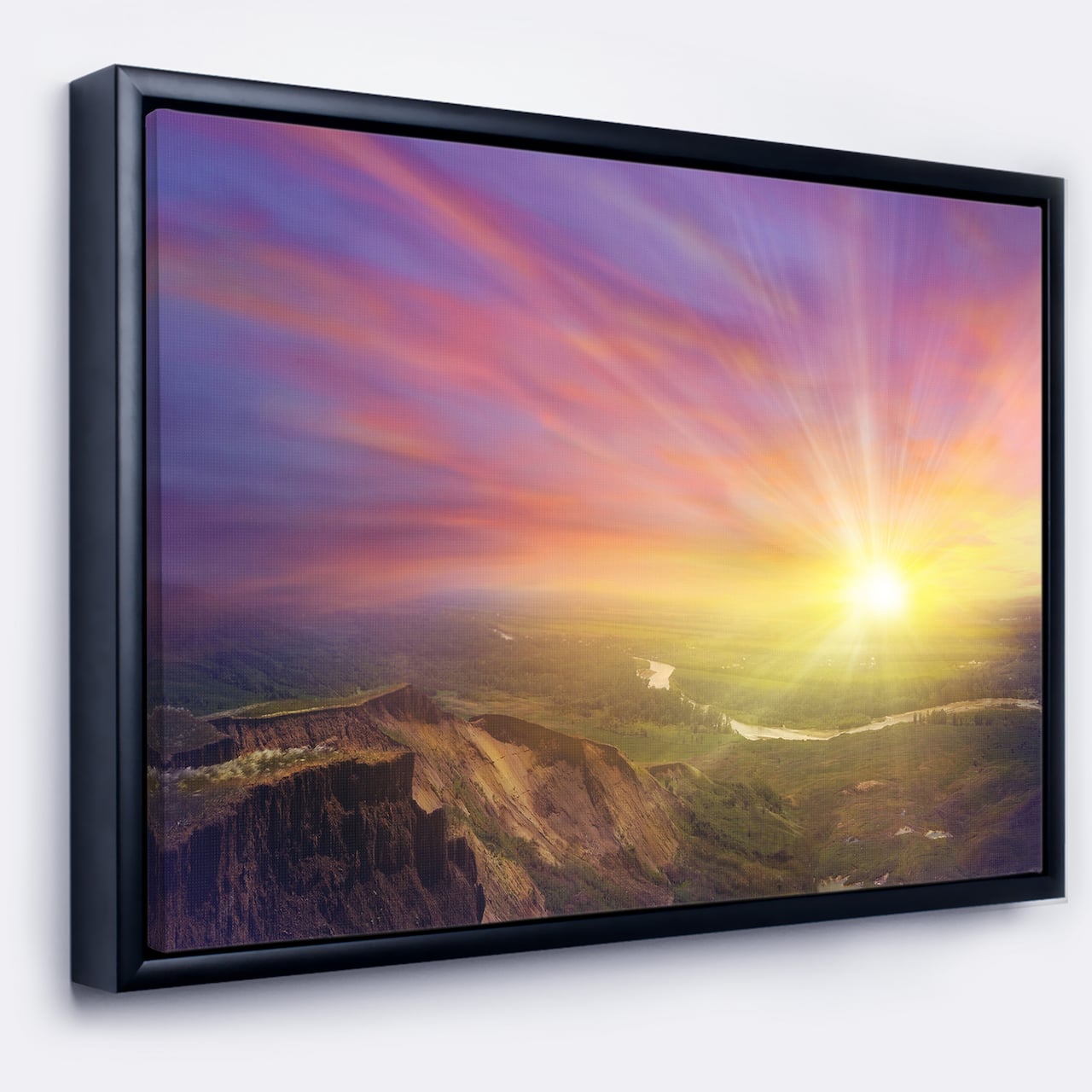 Designart - Scintillating Sunset - Photography Canvas Art Print in Black Frame